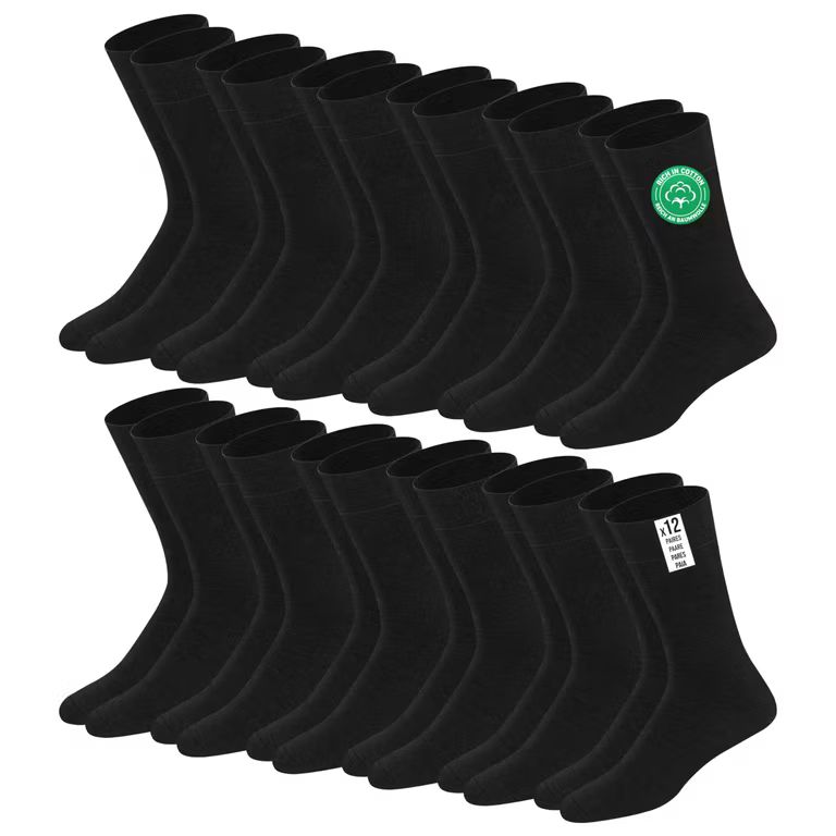 Imagen relacionada con SOXCO calcetines de algodón para hombre hasta la pantorrilla, Paquete de 12 Pares