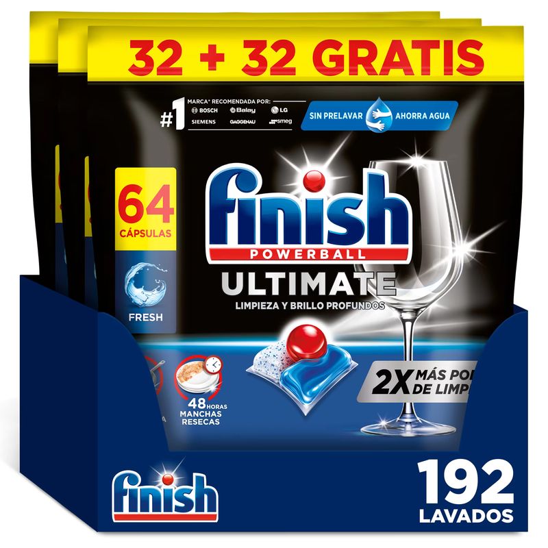 192x Finish Powerball Ultimate 192 Pastillas Lavavajillas Aroma Regular