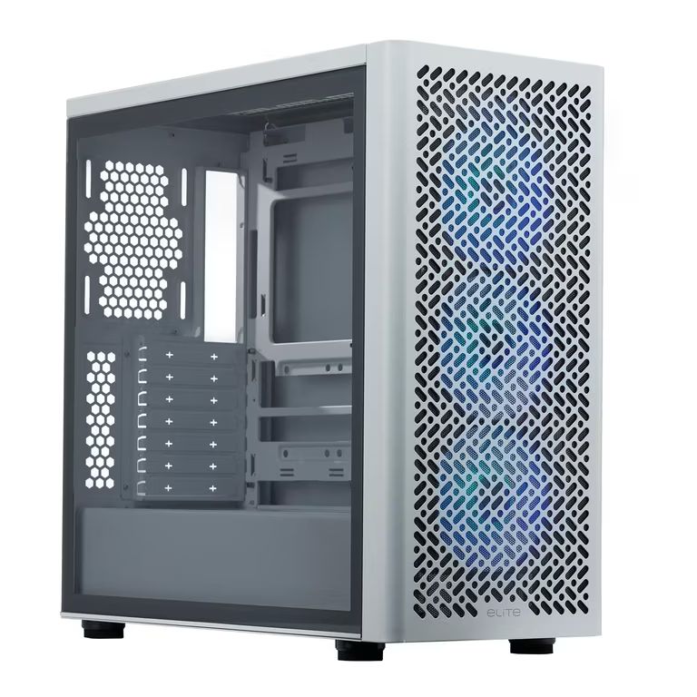 Imagen relacionada con Cooler Master Elite 502 White ATX High Airflow Minimalista PC Case 410mm GPU Max
