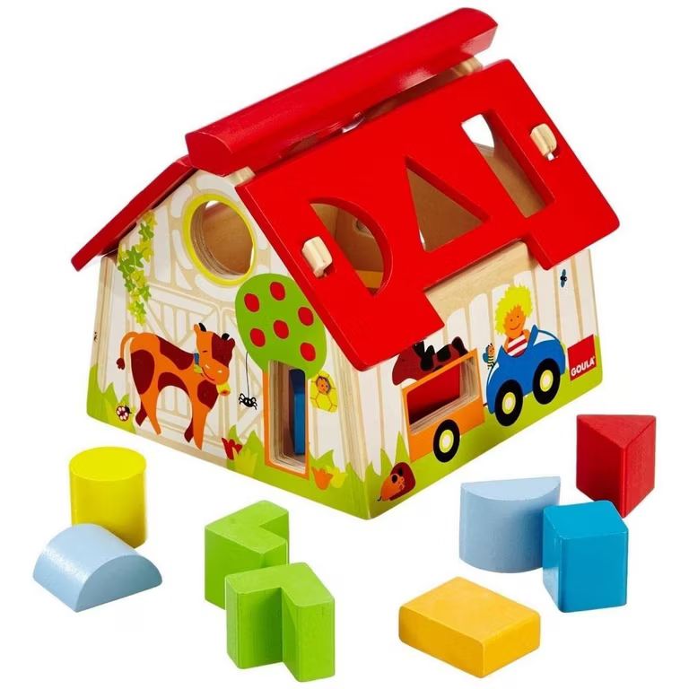 Granja Con Figuras Geometricas De Madera