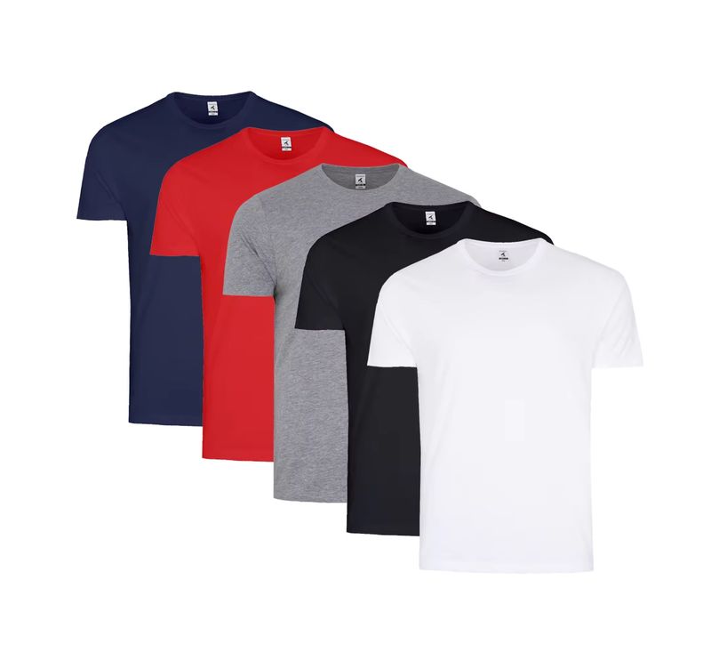 5x Cinco Camisetas TEXKING SINTRA 100% Algodón – Set de 5 Colores (Misma Talla)