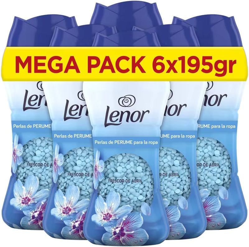 6x Lenor Unstoppables Perlas: Perfume para la Ropa, Frescor de Abril