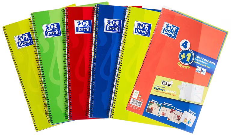 Pack de 5 Cuadernos Oxford A4 con Pizarra Write&Erase 4x4
