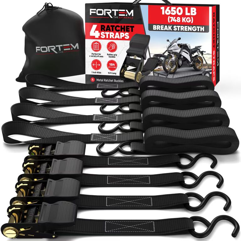 Fortem Set de 4 Correas de Amarre con Tensor de Trinquete