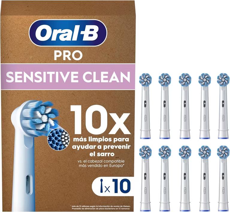 Imagen relacionada con Oral-B Sensitive Clean Recambios Originales, Blancos, Pack de 10