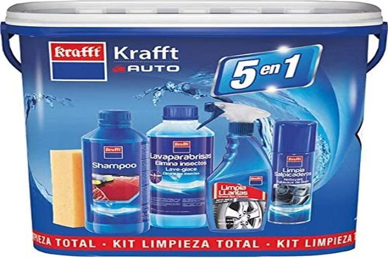 Imagen relacionada con Krafft Kit Limpieza Coche Interior y Exterior del Vehículo- 5 Componentes