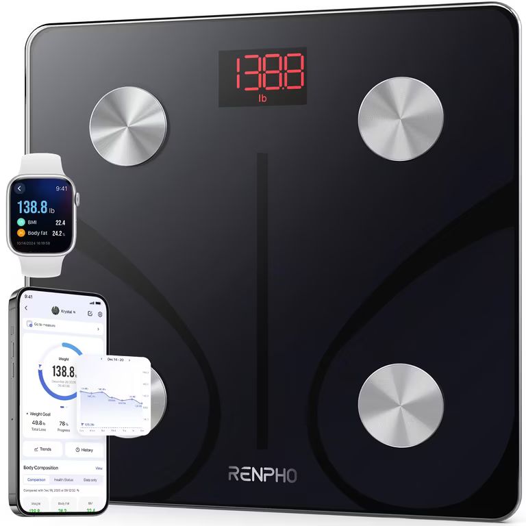 Imagen relacionada con RENPHO Bascula Grasa Corporal y Muscular con App, 13 Métricas, Elis 1 | Bascula de Baño Inteligente para Fitness