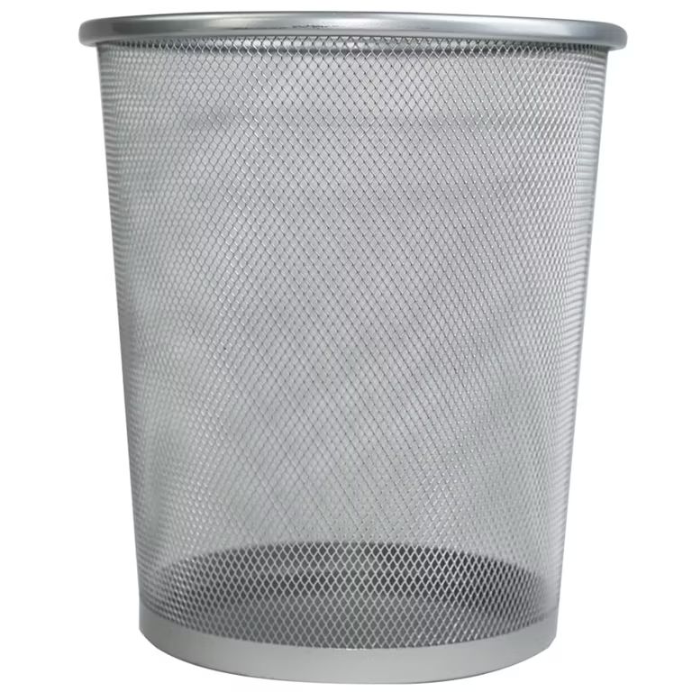 Imagen relacionada con Ram - Cubo de basura circular de malla de 20 L para baño, cocina, oficina, habitaciones (plateado)