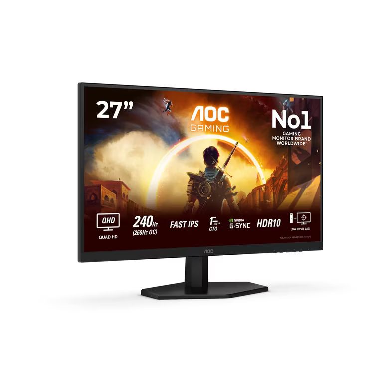 Imagen relacionada con AOC Q27G42ZE Gaming Monitor 27 Pulgadas 260Hz Panel Fast IPS, 1ms GtG, HDR10, G-Sync Compatible