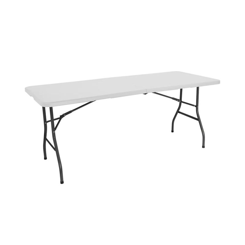 Imagen relacionada con Mesa Plegable Resina Reforzada Nyana Home 180x74x74cm | Camping, Jardín y Eventos | Acero y Pies Antideslizantes | Carga Hasta 150kg | 2-8 Personas