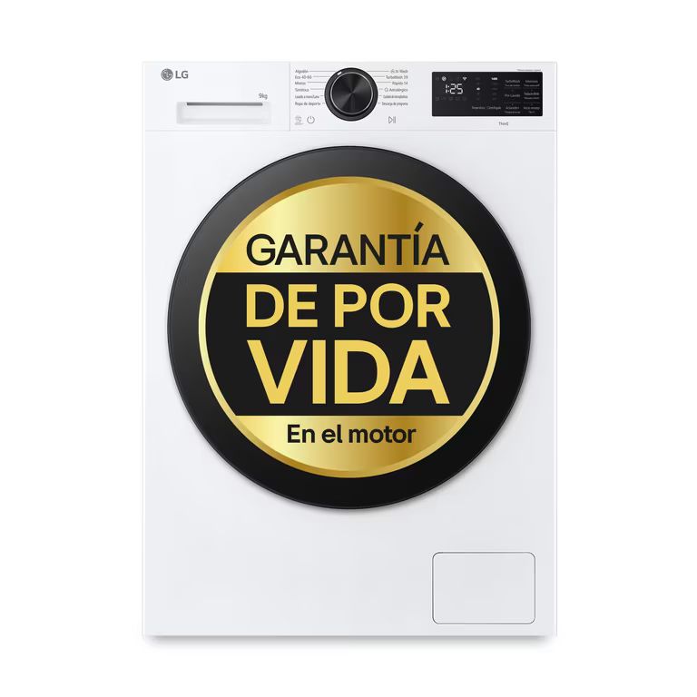 Imagen relacionada con LG F2X50S9TLB - Lavadora Inteligente, 9kg, AI Direct Drive, TurboWash 360º, 1200rpm
