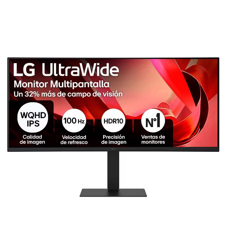 Imagen relacionada con LG Monitor 34U650A-B - Negro WQHD (3440 x 1440), Panel IPS, 100Hz, 5 ms, Curvo 3800R, altura ajustable, HDR10, sRGB 99%, HDMI 2,0, USB-C 96W