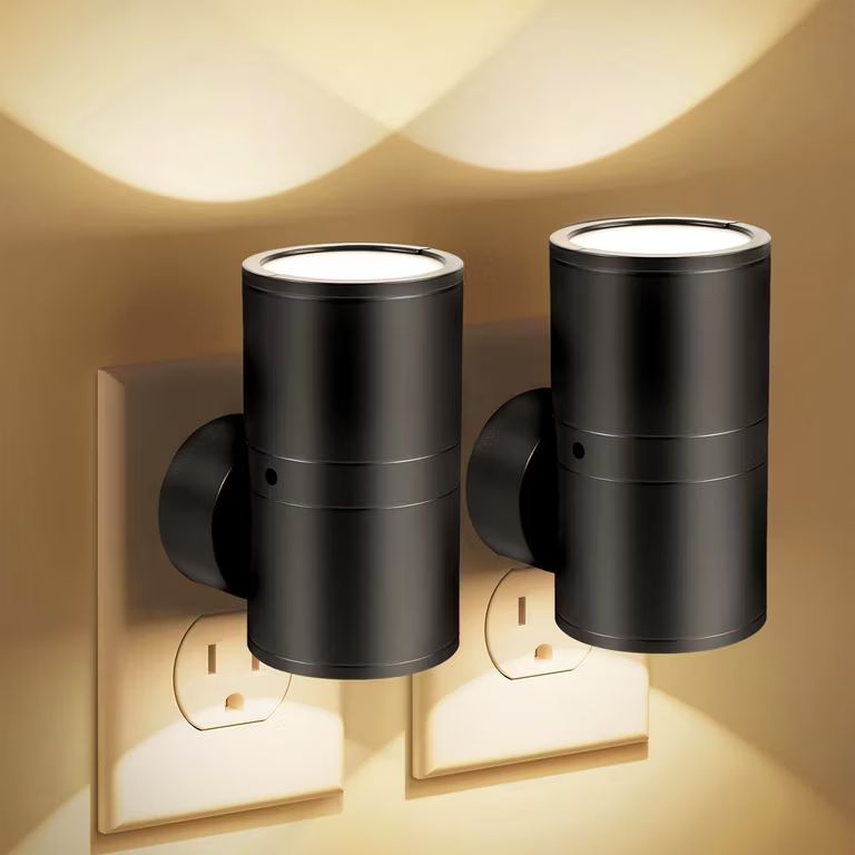 Imagen relacionada con Enchufe de luz nocturna led, Luzes nocturnas modernas enchufadas en la pared, Sensor del atardecer al amanecer, Blanco suave 3000K-4500K