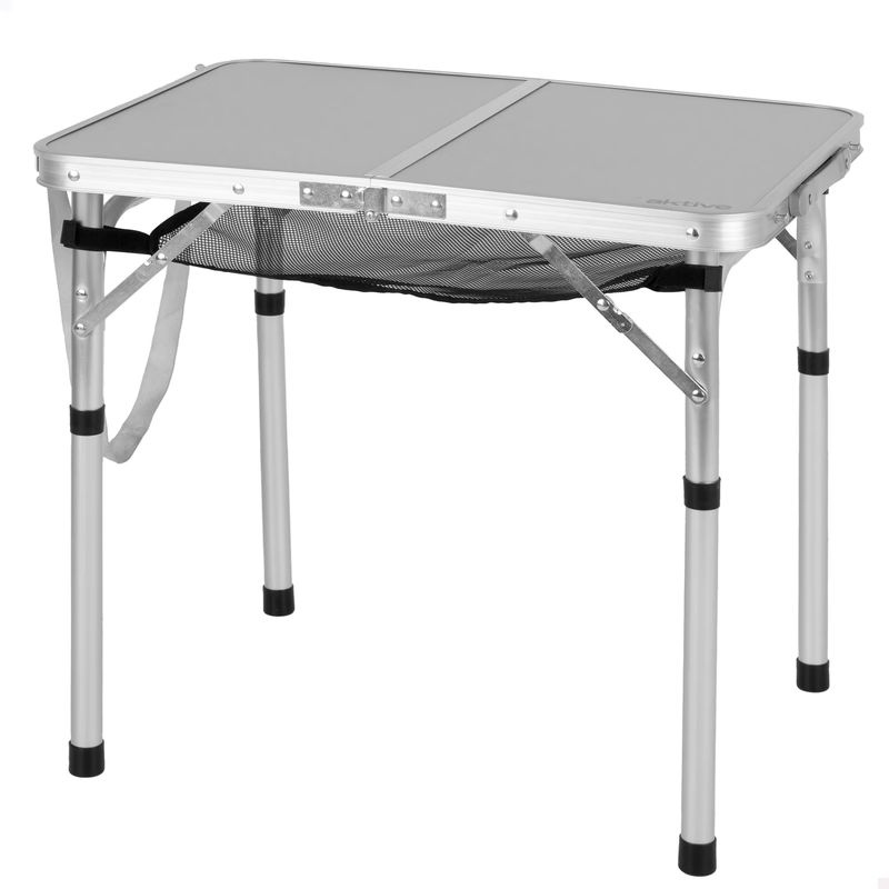 Imagen relacionada con AKTIVE Mesa plegable, 60x45x56 cm, Malla extraíble, Topes antideslizantes, Máx. 30 kg, Asa de transporte Cierre de seguridad, Mesa camping y picnic, Mesas plegables