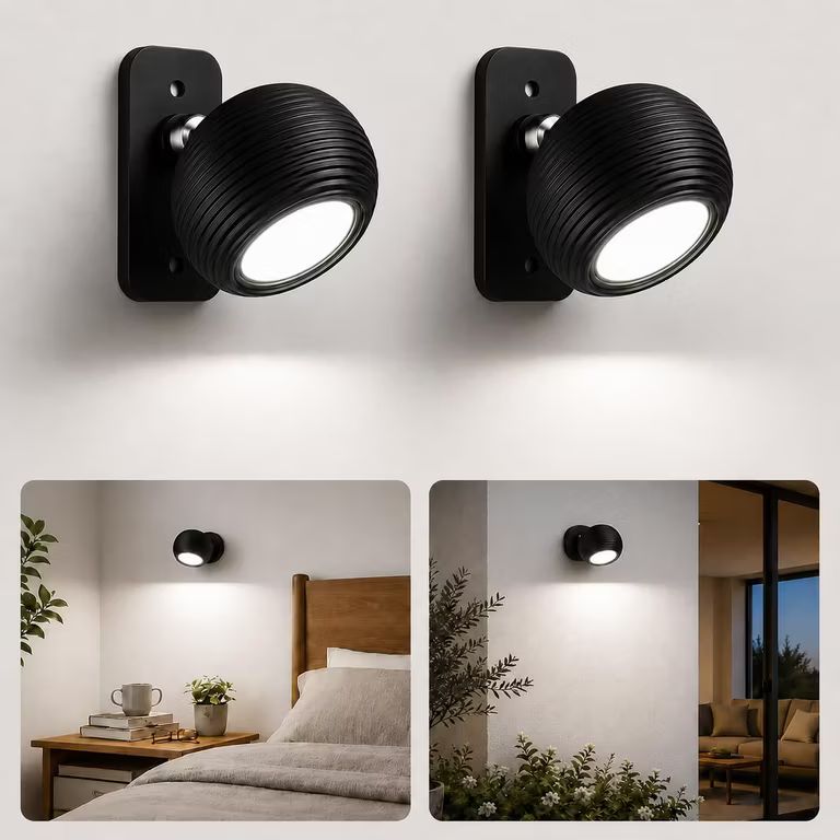 Imagen relacionada con Aplique de Pared LED Recargable Sin Cable AURI CX02 | Aplique táctil regulable, magnético, giratorio 360 grados, sin cable