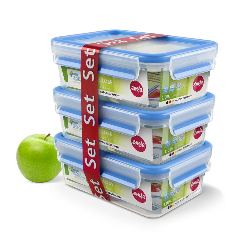 Conservadores Herméticos de Plástico Rectangular 1 L – Set de 3