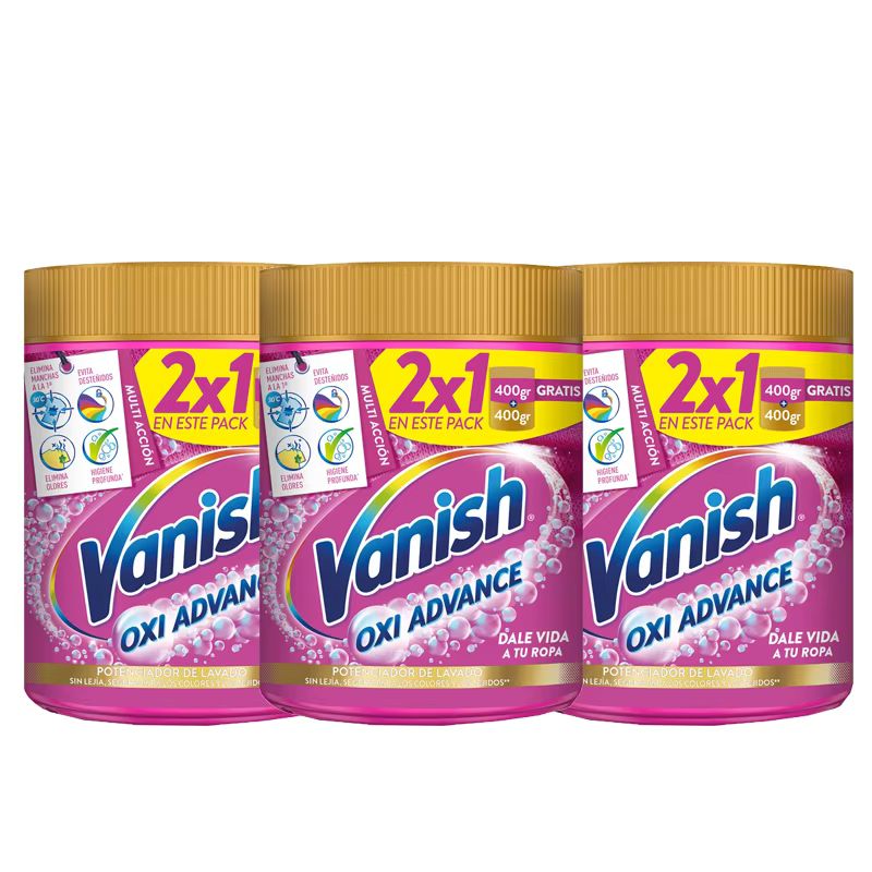 Imagen relacionada con 3x Pack de 3 Vanish Oxi ACTION 900GR( Total 900GR X 3 = 2700GR) Quitamanchas para la ropa, elimina olores, potenciador de Lavado en polvo / Vanish Oxi ACTION 900 Gr - Optimiza el Lavado - Desafía las Manchas - Más Poder, Menos Espacio