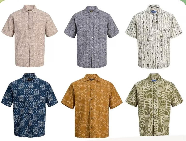 Imagen relacionada con JACK & JONES Jprblulyon Print Dobby S/S Shirt Sn para Hombre (En varios colores)