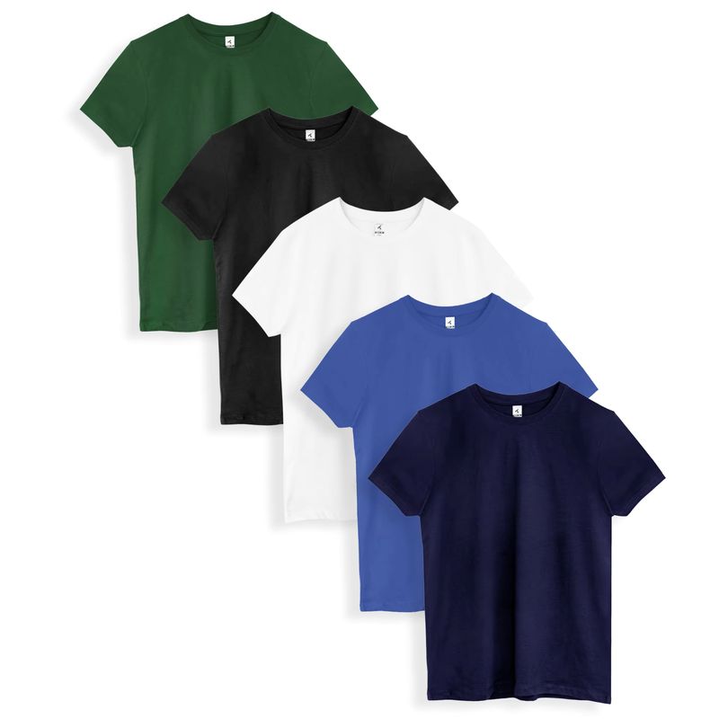 Imagen relacionada con Pack de 5 Camisetas verde botella-negro-blanco-azul royal-marino. 100% Algodón DACCA de TEXKING