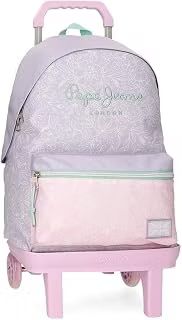 Imagen relacionada con Pepe Jeans Renata Mochila Escolar Morado Portatil 15,6 pulgadas