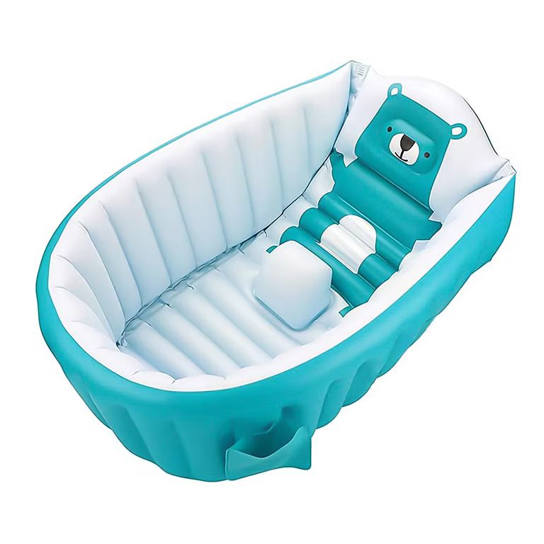 Imagen relacionada con SANOTO Bañera para bebés de 0 a 36 meses, inflable plegable antideslizante suave bañera bebé niños recién nacidos