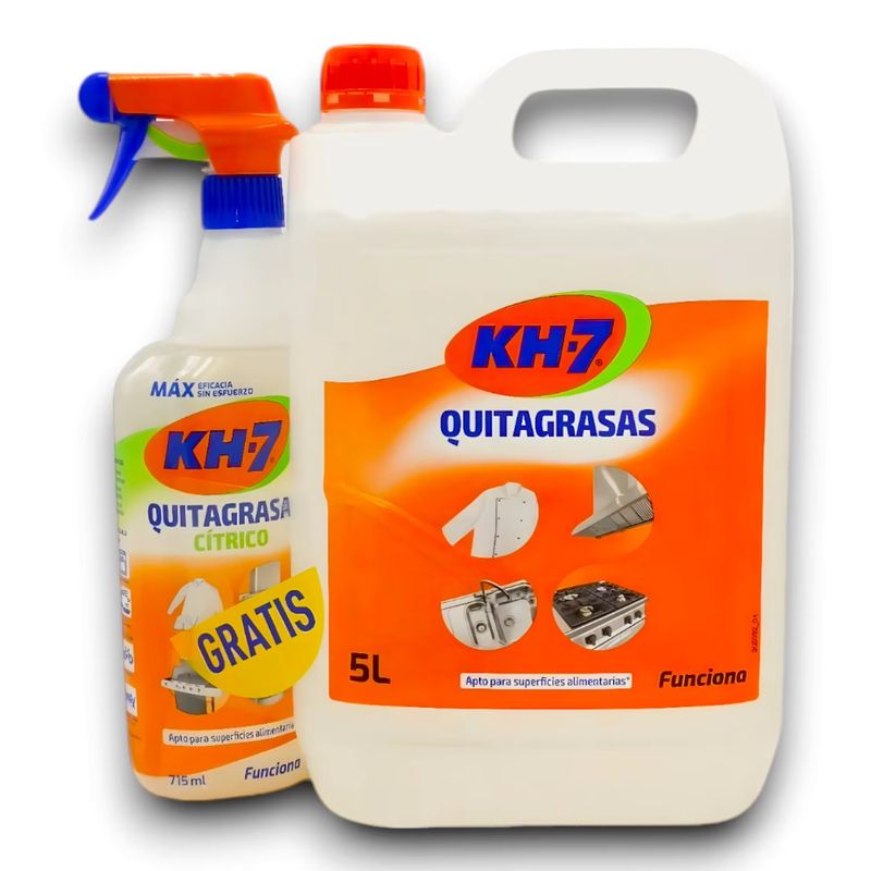 Imagen relacionada con Combo Quitagrasas Profesional KH-7 - Desengrasante recomendado para Superficies Alimentarias.