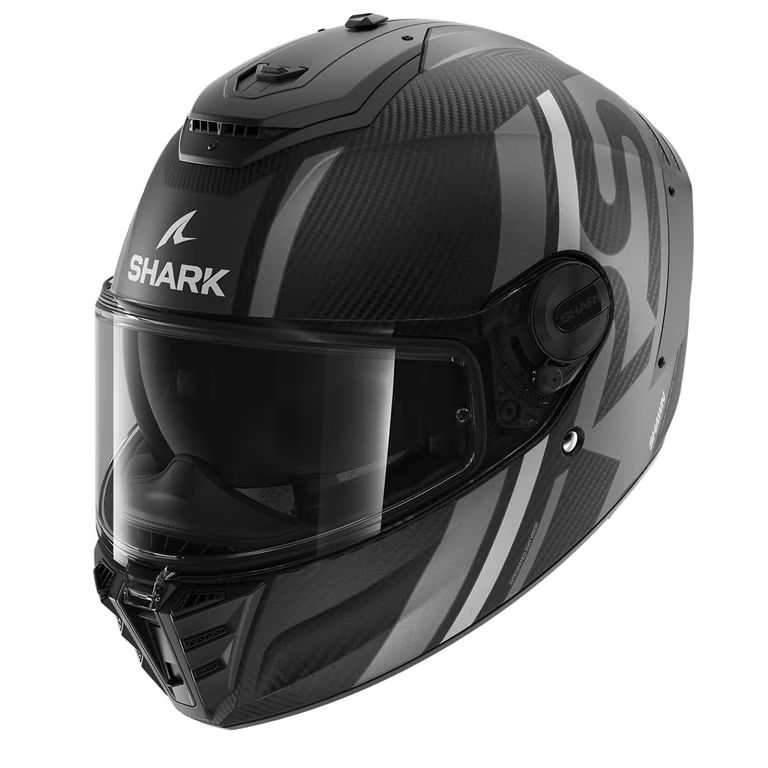 Imagen relacionada con Shark, Casco Moto Integral Spartan RS Carbon Shawn Black / Grey DSA, XS