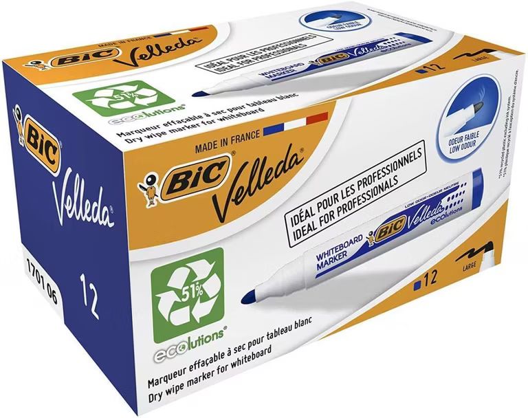 Imagen relacionada con BIC Velleda Ecolutions rotuladores de pizarra 12 unidades