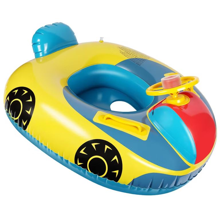 Imagen relacionada con Flotador Bebe, Flotador de Piscina para bebé Inflable con Volante, Anillo de Natación para bebé con Asiento