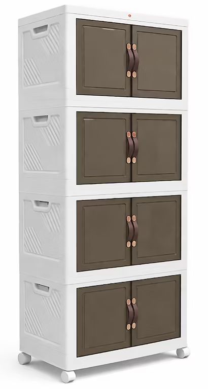 Imagen relacionada con Armario Organizador Plegable | Caja de Almacenaje, Contenedor de Plástico Estantería Plegable Solución Versátil de Almacenaje 45cm x 4 Pisos