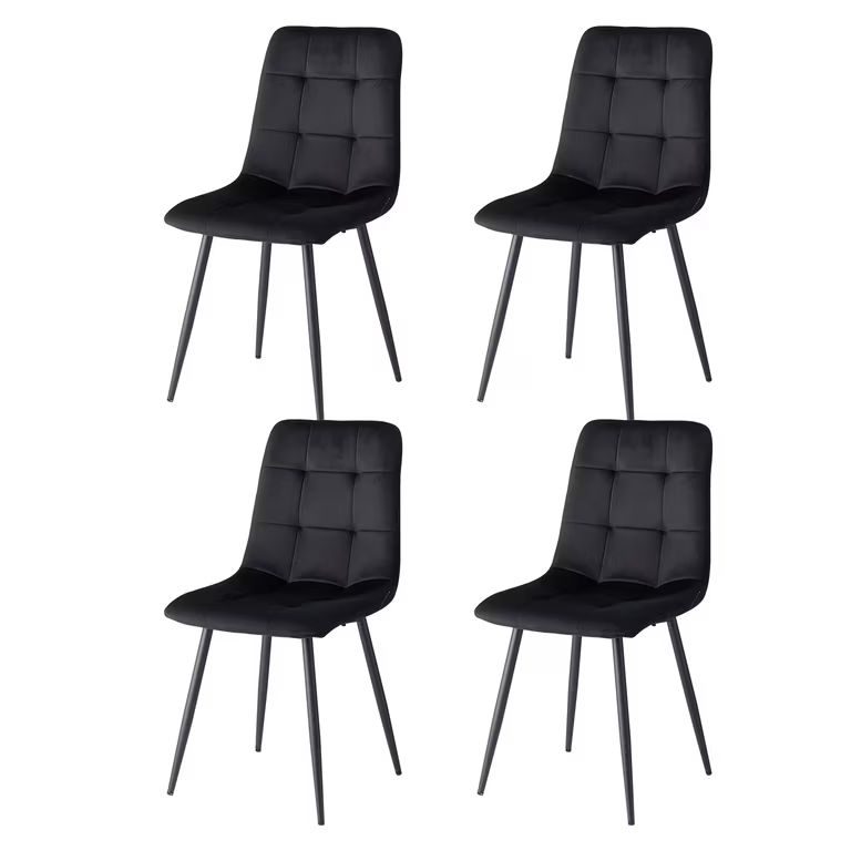 Juego De 4 Sillas De Comedor Negro-HL