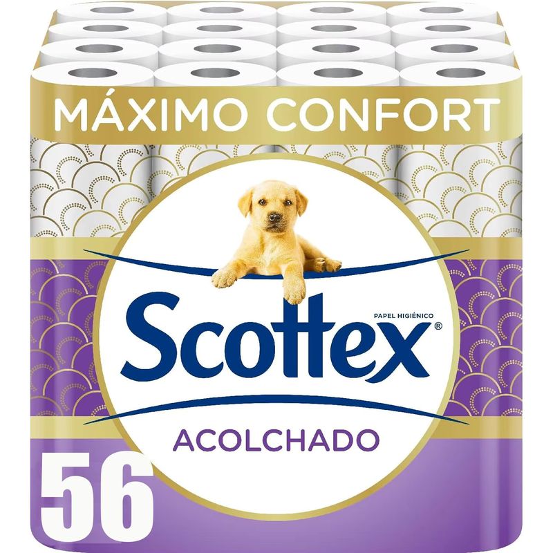 Imagen relacionada con 7x Papel higiénico Scottex 8 rollos(7PACK) acolchado 56 rollos en total con 3 capas de confort y suavidad
