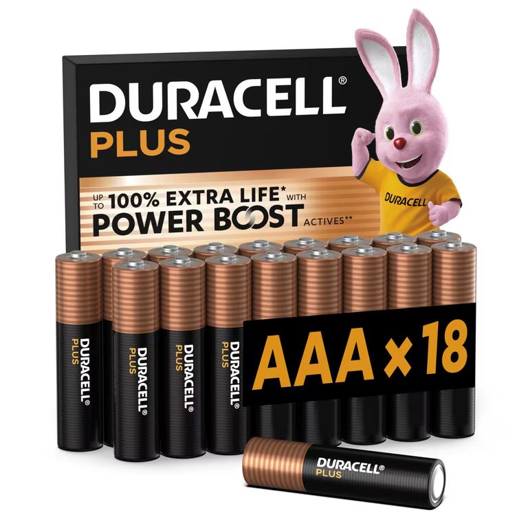 Imagen relacionada con DURACELL Plus AAA Pilas Alcalinas (Paquete de 18) 1.5V, LR03 Hasta un 100% de extra duración con POWER BOOST ACTIVES