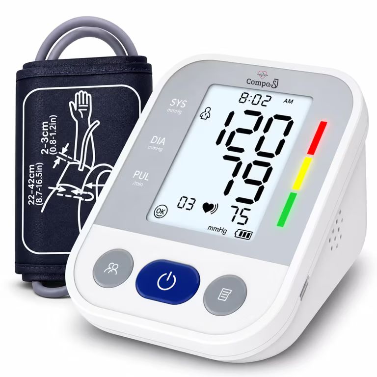Imagen relacionada con Tensiómetro de brazo Monitor de Presión Arterial Digital Detección de Arritmia, Memoria hasta 99 lecturas, Brazalete Ajustable 22-42cm