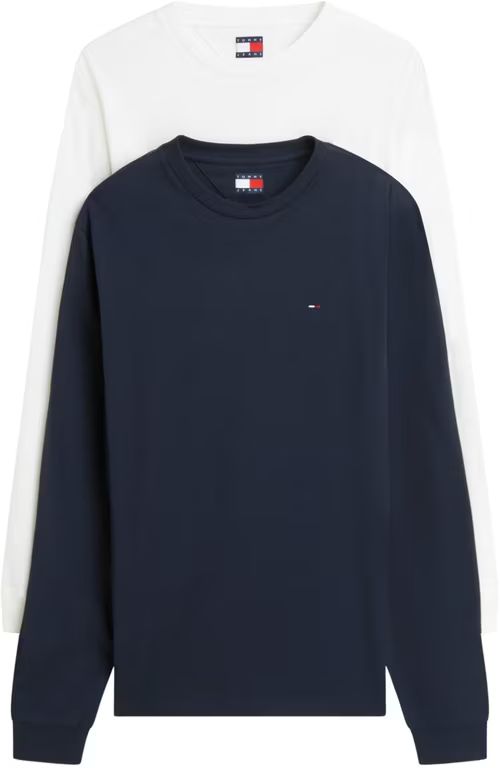 Imagen relacionada con Tommy Camisetas de Manga Larga Pack de 2 Hombre Slim con Cuello Redondo