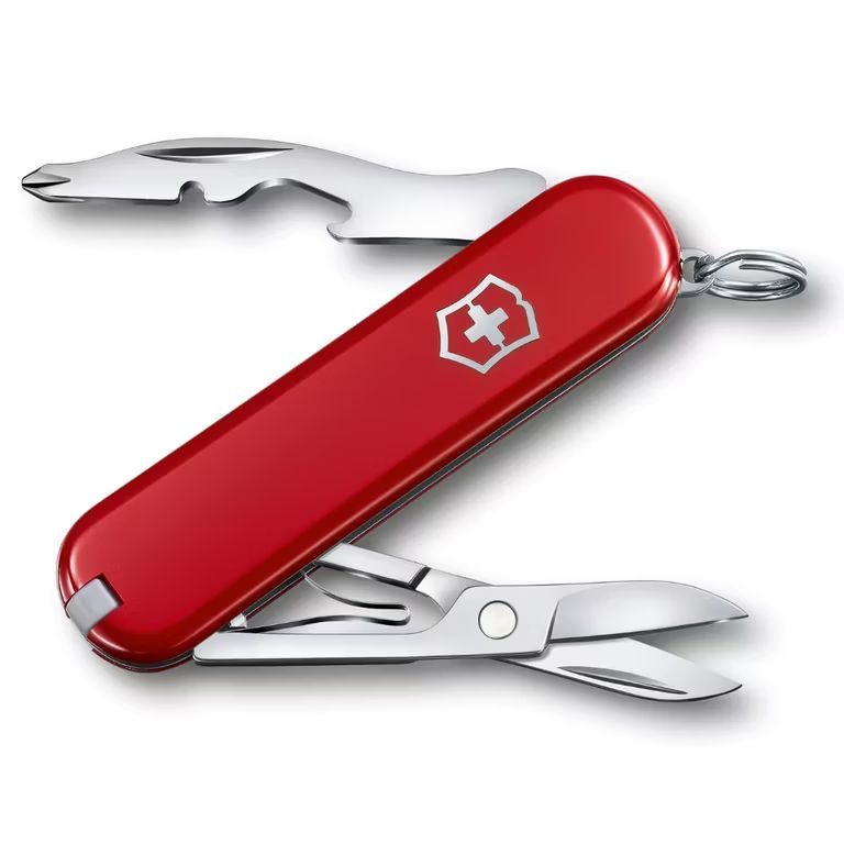 Imagen relacionada con Victorinox Jetsetter, Navaja suiza multiusos, 58 mm, Rojo Navaja suiza, báscula duradera, EDC compacta, viajes y actividades al aire libre