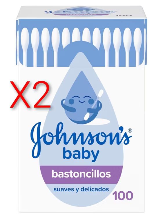 Imagen relacionada con Añadir 2 unidades. Johnson's Baby bastoncillos para bebés, niños y adultos (1 x 100 unidades), bastoncillos para los oídos con puntas 100%