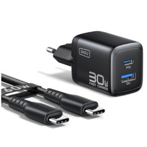 Imagen relacionada con Cargador GaN 30W USB-C/USB-A con Cable