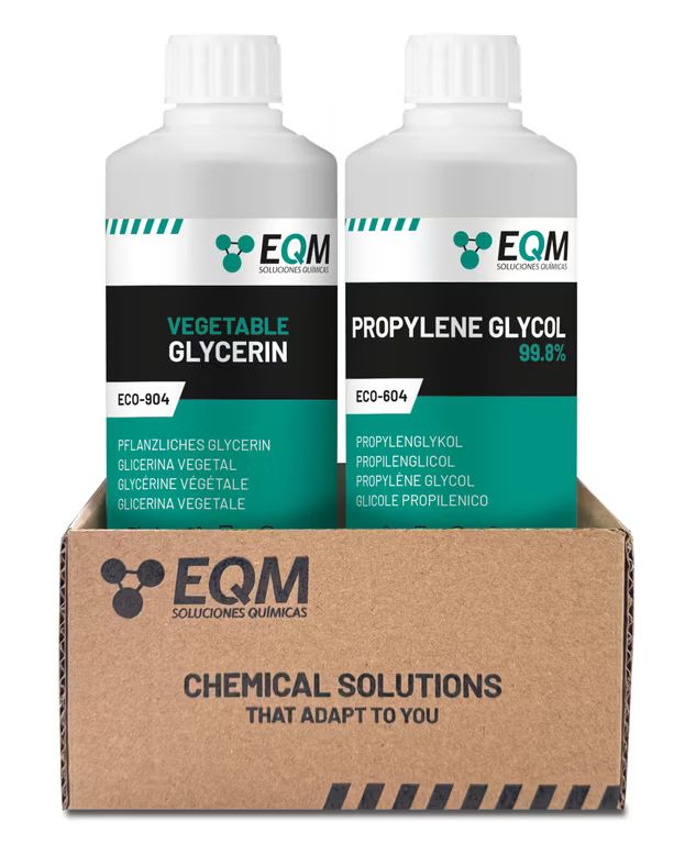 Imagen relacionada con EQM ECO-905 Pack Glicerina Vegetal + Propilenglicol | 2 × 500 ml | Alta Pureza
