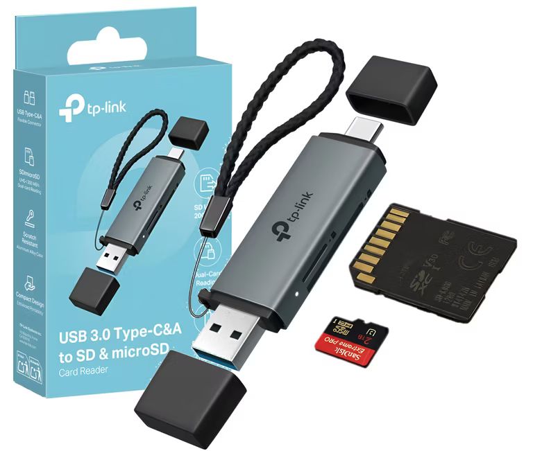 Imagen relacionada con Lector de Tarjetas TP-Link UA430D USB 3.0 + USB-C | 5 Gbps | SD + microSD