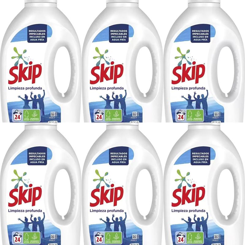 Imagen relacionada con 6x 6bote*24lavados Skip Limpieza profunda Detergente líquido 24 lavados
