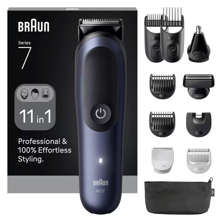 Imagen relacionada con Braun Serie 7 Kit MultifuncionalAIO7540 (11 en 1 | Cuchilla ProBlade | Tecnología AutoSense | 120 min Autonomía | SkinGuard | Wet & Dry)