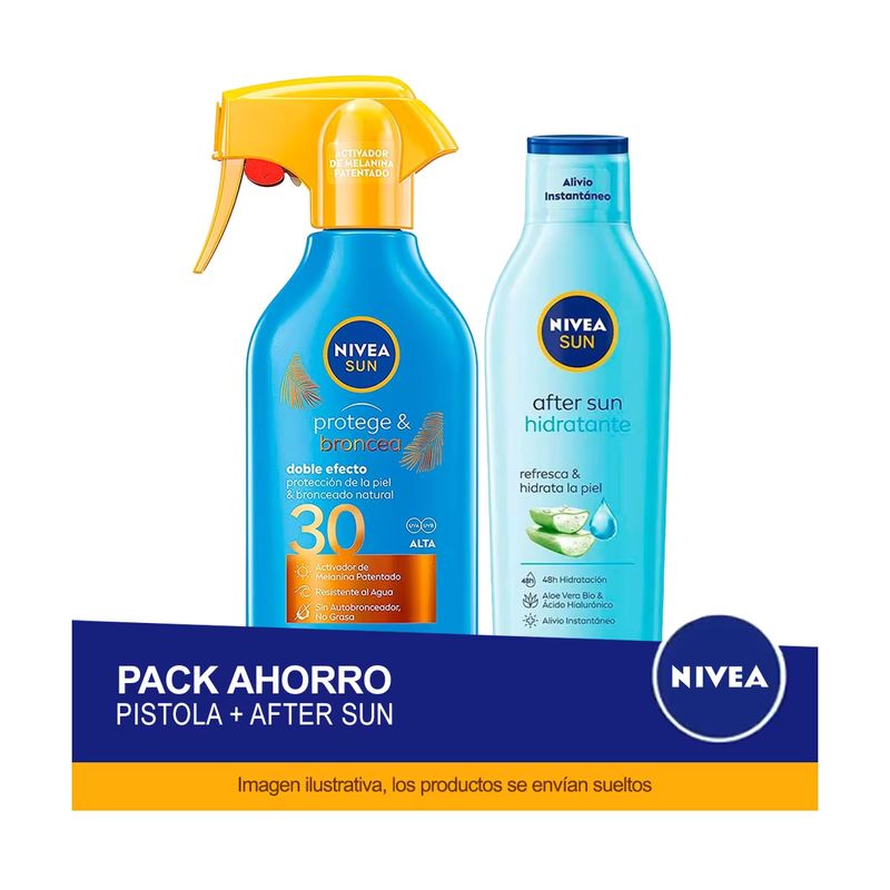 Imagen relacionada con NIVEA SUN Pack ahorro protector solar - Contiene crema solar y aftersun