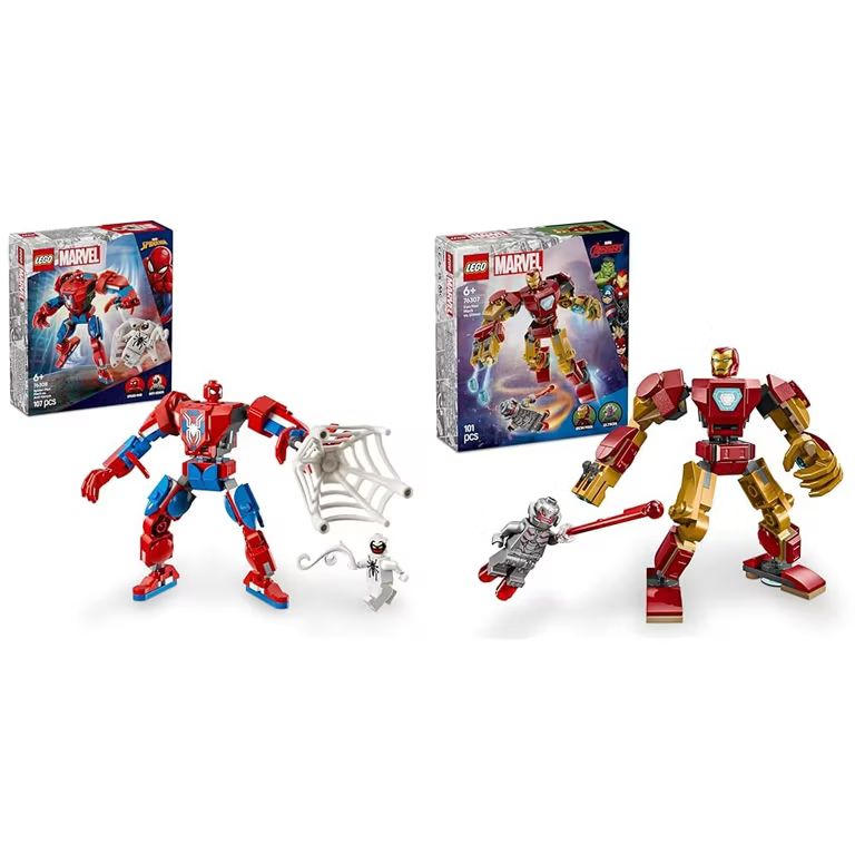 Imagen relacionada con LEGO Marvel Spider-Man Mech vs. Anti-Venom + Iron Man Mech vs. Ultron