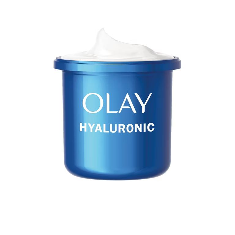 Imagen relacionada con Olay Hyaluronic Acid Crema Hidratante RECAMBIO, Cuidado de la Piel con Niacinamida, 50 ml